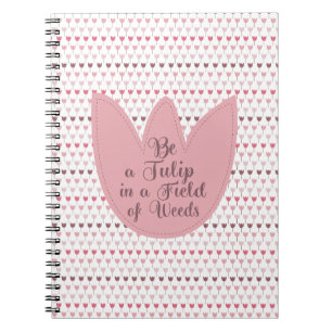 Carnet Motif simple de tulipe rose