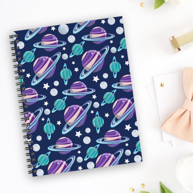 Carnet Motif spatial, Planètes, Étoiles, Galaxie, Cosmos (Créateur téléchargé)