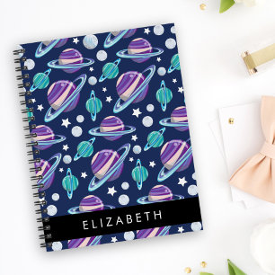 Carnet Motif spatial, Planètes, Étoiles, Galaxie, Votre n