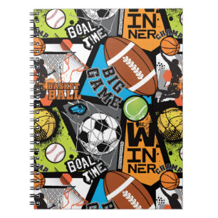 Carnet Motif Sportif Avec Ballons