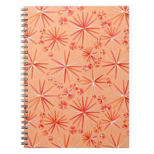 Carnet Motif Spoutnik du milieu du siècle, nuances de cor
