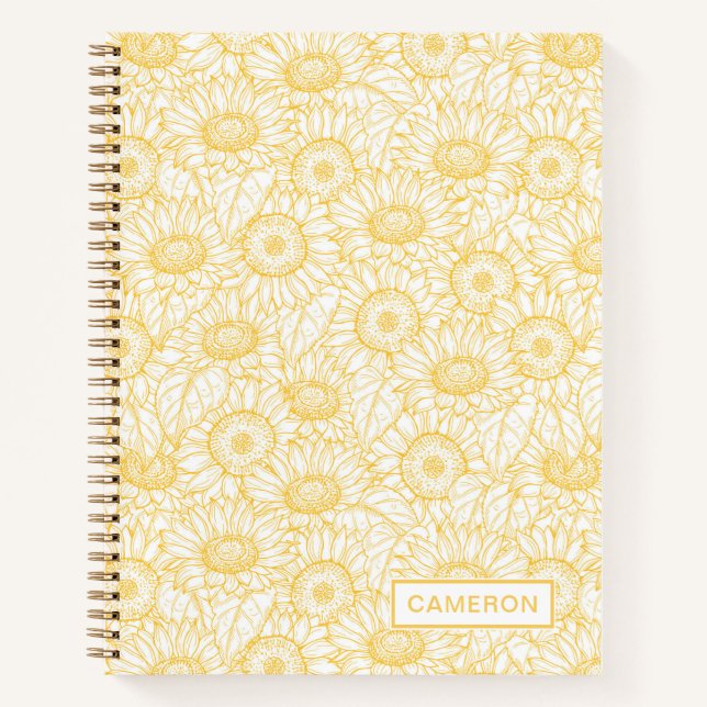 Carnet Motif Sunny Sunflower (Devant)