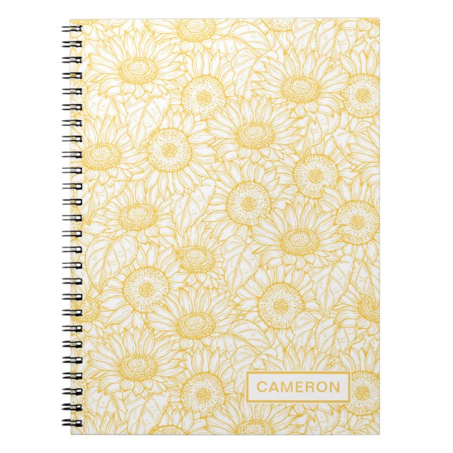 Carnet Motif Sunny Sunflower (Devant)