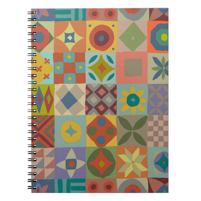 Carnet Motif Talavera. Un patchwork indien. Nom turc (Devant)