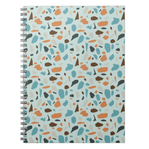 Carnet Motif Terrazzo Bleu