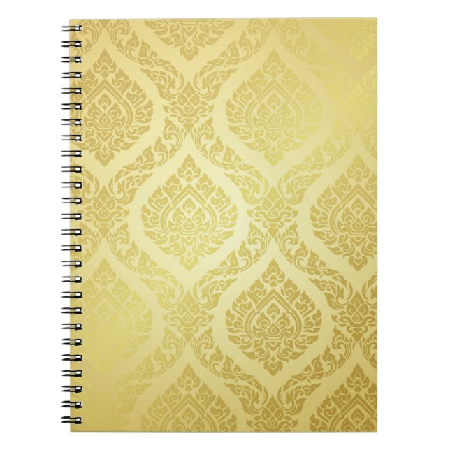 Carnet Motif thaïlandais suprême or arrière-terrain thaï, (Devant)
