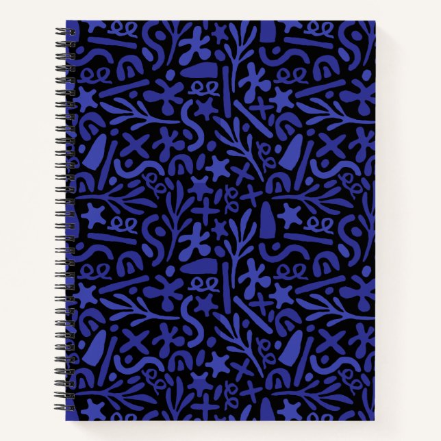 Carnet motif transparent abstrait bleu (Devant)