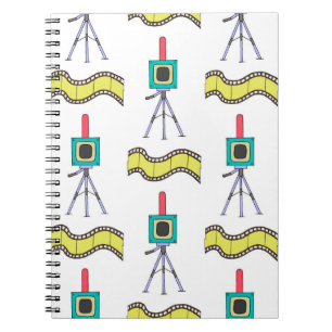 Carnet Motif transparent avec caméras et bandes de film s