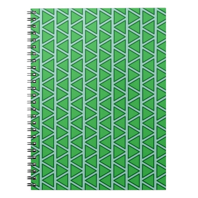 Carnet Motif triangle vert trois tons Abstrait (Devant)