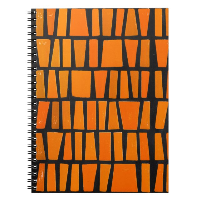 Carnet Motif tribal d'Afrique orange et noire (Devant)