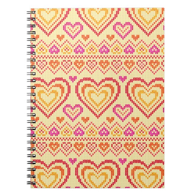 Carnet Motif tricoté par Saint-Valentin (Devant)