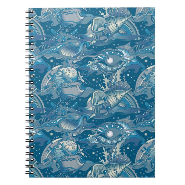 Carnet Motif tropical de mer (Devant)