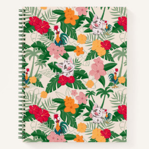 Carnet Motif tropical de Pua et Heihei