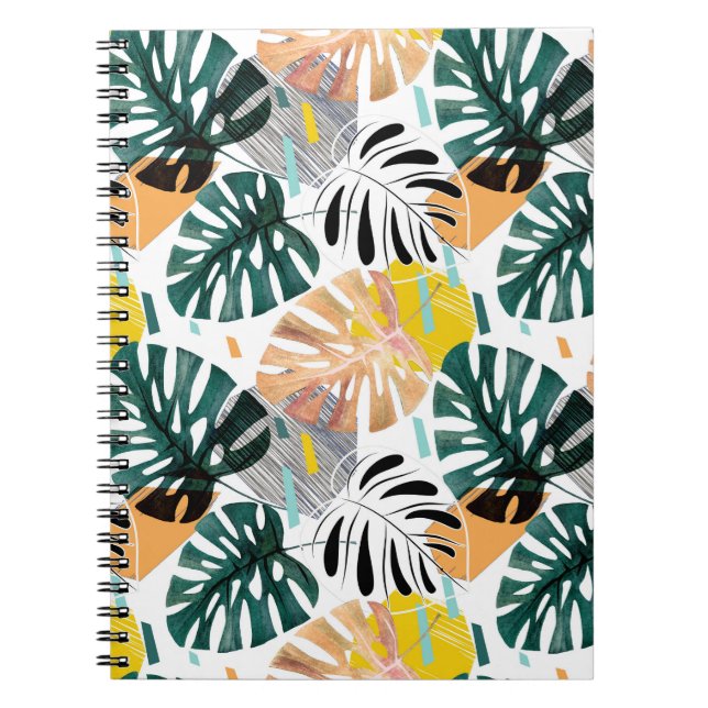 Carnet Motif tropicale sans couture. Feuilles verts d'un  (Devant)