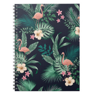 Carnet motif tropicale transparente avec feuillage luxuri