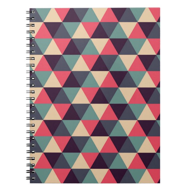 Carnet Motif turquoise et rose de triangle (Devant)