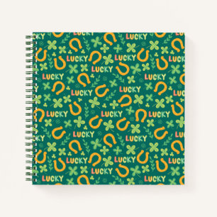 Carnet Motif vert irlandais LUCKY