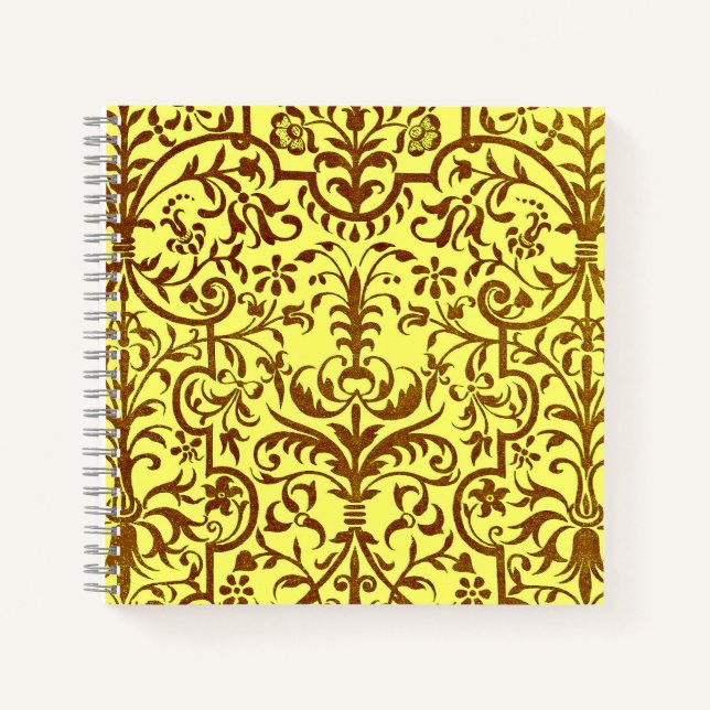 Carnet Motif victorien jaune (Devant)