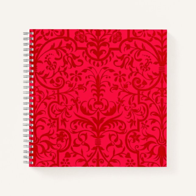 Carnet Motif victorien rouge (Devant)