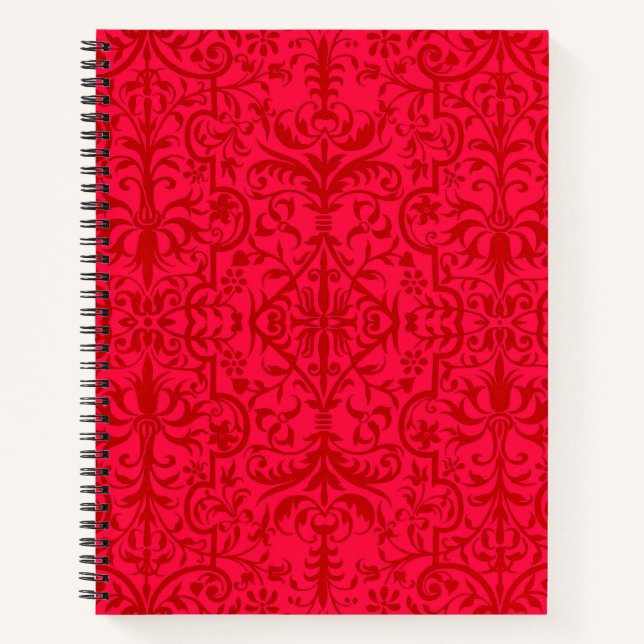 Carnet Motif victorien rouge (Devant)