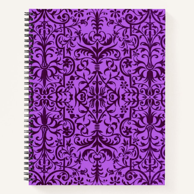 Carnet Motif victorien violet (Devant)