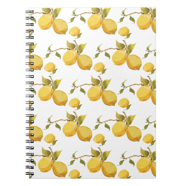 Carnet motif vintage au citron (Devant)