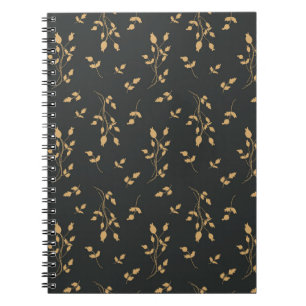 Carnet motif vintage avec silhouettes baies et feuilles