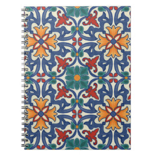 Carnet Motif Vintage de mosaïque d'Azulejos