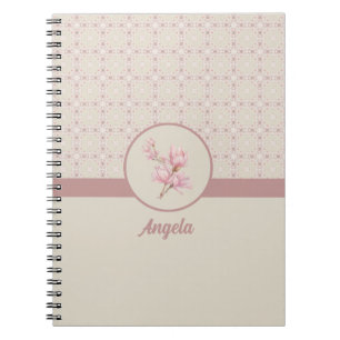Carnet Motif vintage Magnolia Beige Ephemera