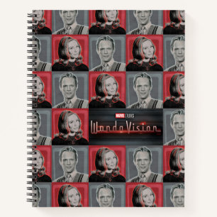 Carnet Motif Wanda et Vision Retro Checker