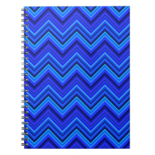 Carnet Motif zigzag rayures bleues