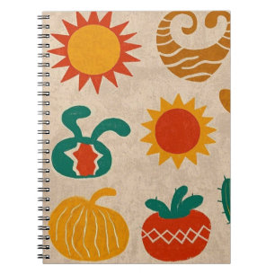 Carnet Motifs de Bohême joueurs soleils dessinés à la mai