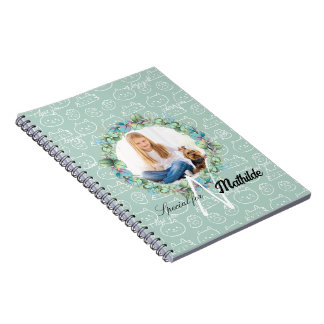 Carnet Motifs de chat monogramme personnalisés avec la ph
