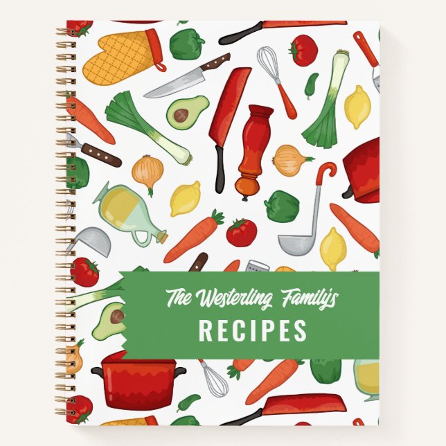Carnet Motifs de Cuisines Recettes  de légumes rouges jau (Devant)