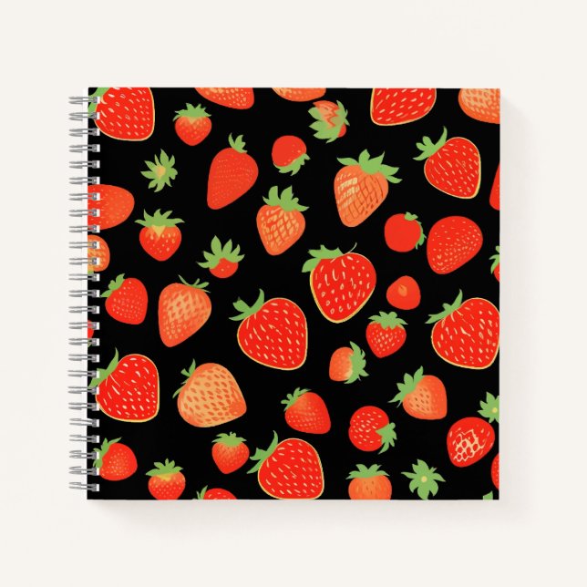 Carnet Motifs de fraises (Devant)