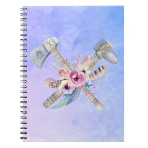 Carnet Motifs et fleurs Tomahawk Aquarelle Design
