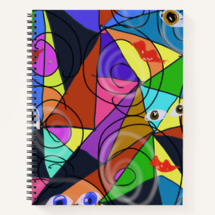 Carnet Motifs géométriques abstraits surréalistes avec de