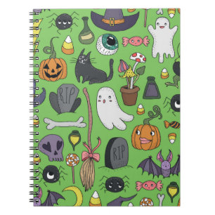 Carnet Motifs mignons dessinés à la main sans couture ave