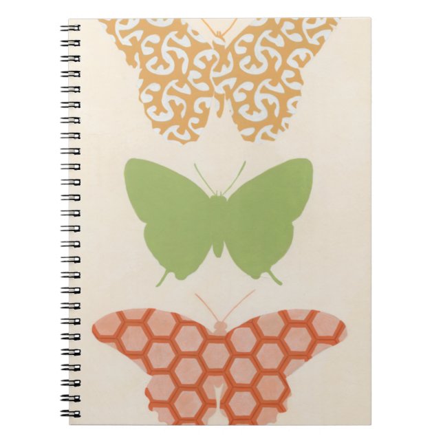 Carnet Motifs papillons décoratifs sur Arrière - plan crè (Devant)