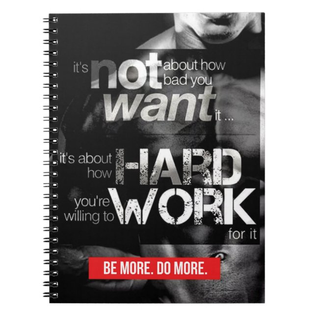 Carnet Motivation de l'entraînement - Travailler dur (Devant)