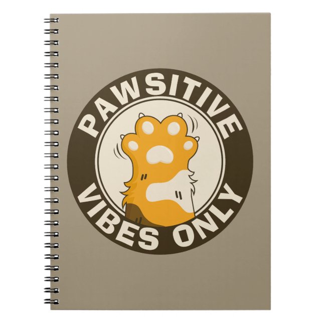 Carnet Motivational Cat Pawsitive vibes only School (Devant)