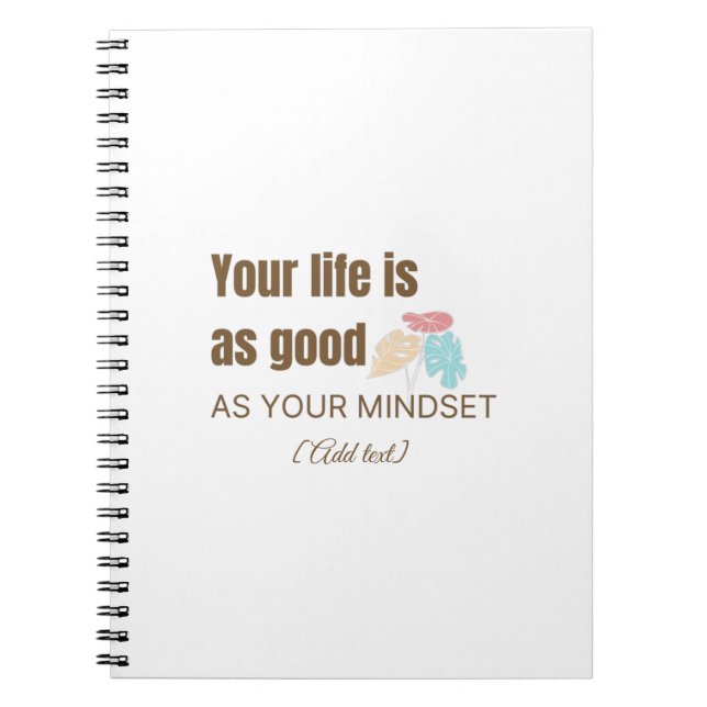 Carnet Motivational Quote Notebook - Your Life Is As Good (Devant)