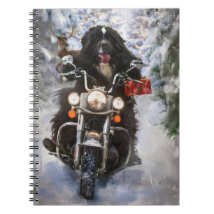 Carnet Moto à chiens de Terre-Neuve Noël