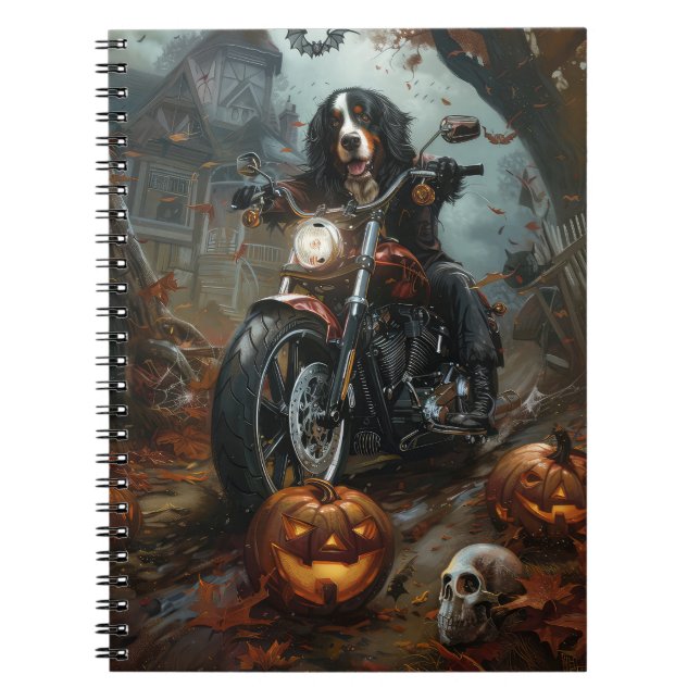 Carnet Moto bernois d'équitation Halloween effrayant (Devant)