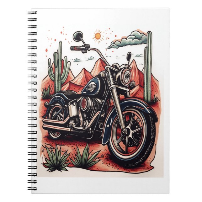 Carnet Moto dans le désert Cactus Western Set (Devant)