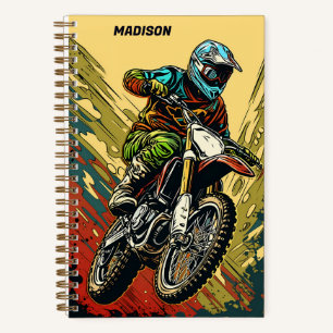 Carnet Motocross de nom personnalisé