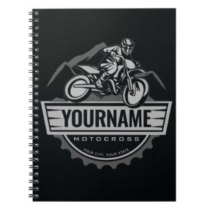 Carnet Motocross personnalisée Rider Dirt Bike Hill Raci