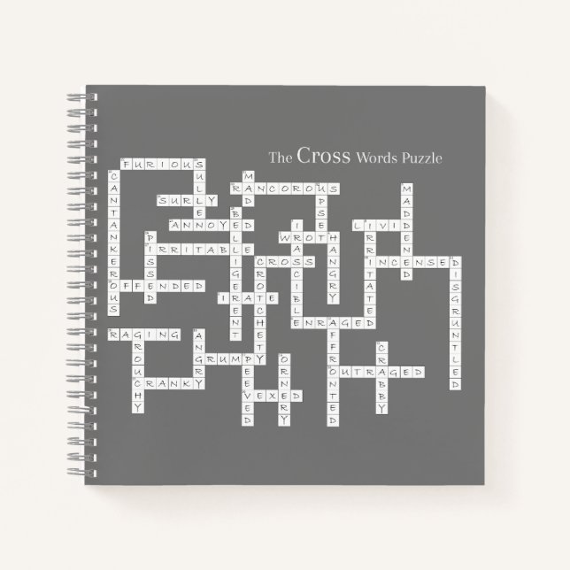 Carnet Mots croisés Puzzle Semantique Humour gris (Devant)