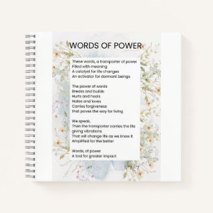 Carnet Mots Du Pouvoir À L'Origine Poème Poème Poésie