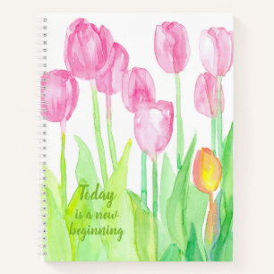 Carnet Mots Positifs Inspirationnels Tulipes Personnalisé